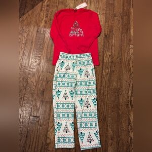 NWT Christmas cotton pajama set, All is calm all is bright, sz 7/8 (2 available)